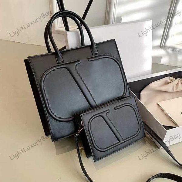 

two-in-one v handbags fashion multifunction shoulder crossbody bag designer large capacity shopping tote luxury all-match classic female pur
