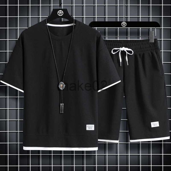 

men's casual shirts summer men's set breathable linen fabric casual tshirt and shorts two piece set mens sports suit fashion short, White;black