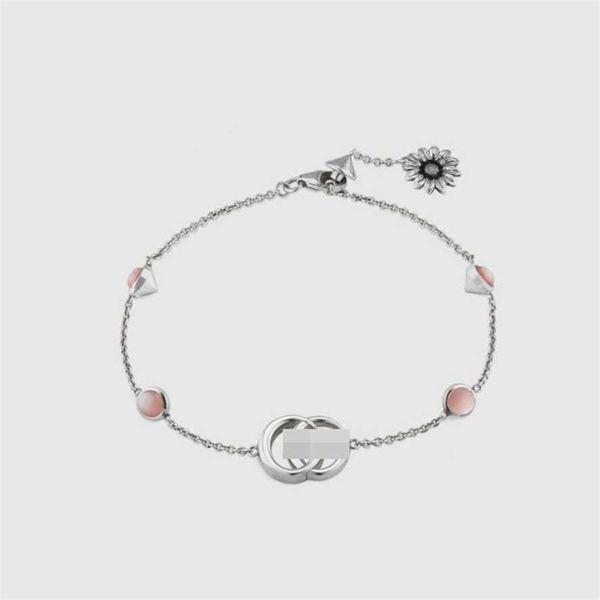 

2023 gujia double 925 sterling silver fashion men's women's old and versatile daisy g family bracelet, Black