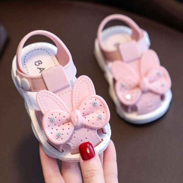 

Sandals Solid Bow Children Summer Shoes Cute PVC Beach Non Slip for Baby Girls Footwear Soft Infant Kids Fashion 230626, Black