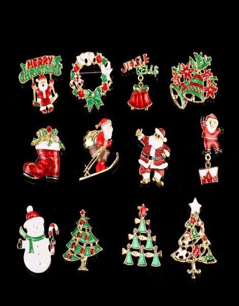 

mix s gold color metal brooches pins enamel christmas tree snowman brooches clothing christmas decoration gift jewelry5596627, Gray