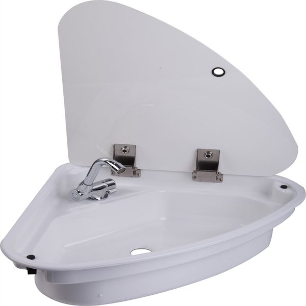 

white acrylic sink basin with lid 480*480*145mm boat caravan camper rv gr-y007a