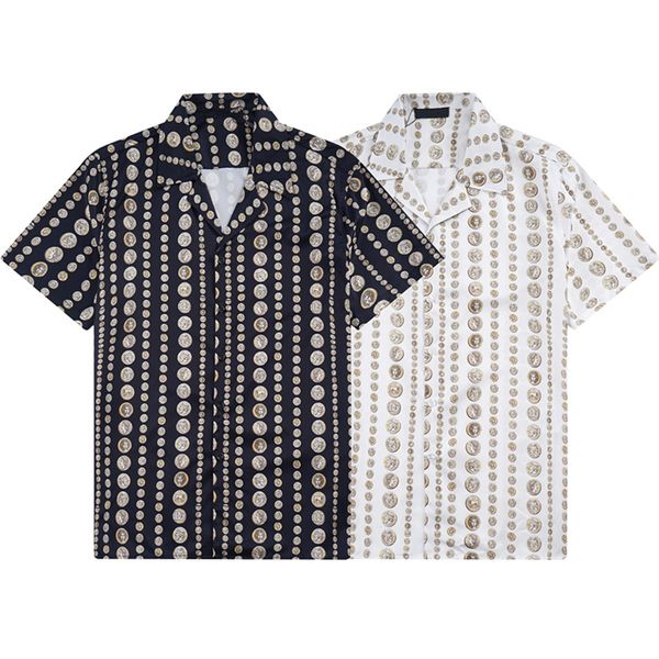 

luxury designer shirts mens fashion geometric classic print black bowling shirt hawaii floral casual shirts men casual t short sleeve madusa, White;black