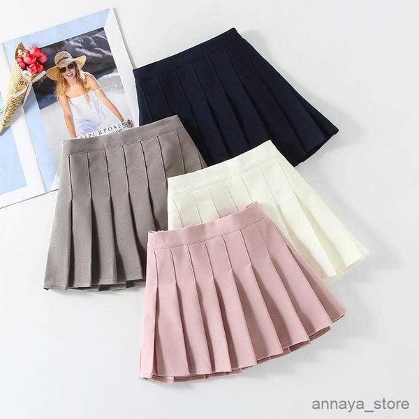 

pantskirt 2023 school uniform girls skirts performance pleated skirt solid children clothes baby toddler teenager kids bottoms r230626, Blue