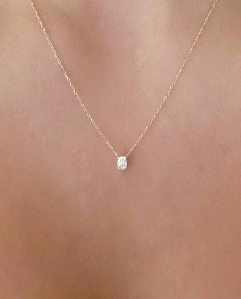 

fashion gold diamonds necklaces delicate solitaire pendant dainty pendants necklace bridal jewelry floating diamond jewellery5688277, Silver