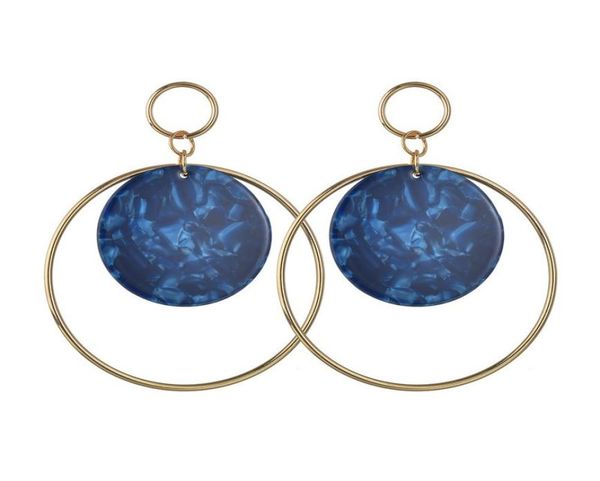 

round marbled leopard print acrylic earrings pendant exaggerated big hoop earrings resin dangle earrings women trendy jewelry drop1884868, Silver
