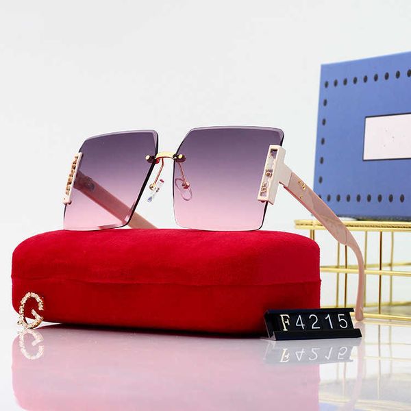 

wholesale of new frameless women's cut edge square gradient sunglasses fashionable glasses, White;black