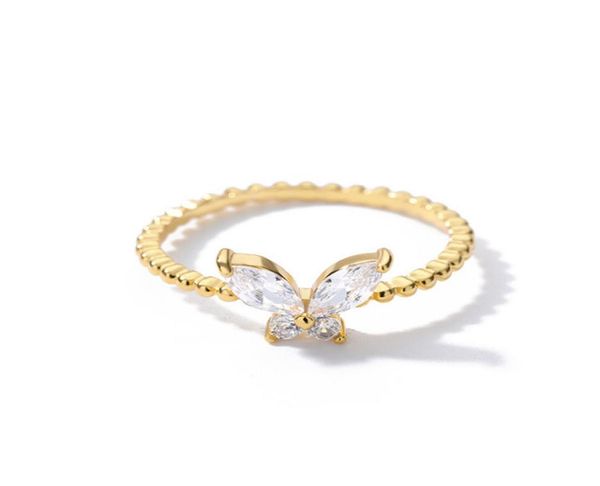 

2021 classic crystal butterfly open ring woman finger accessories fashion korean jewelry wedding party unusual rings1364417, Silver