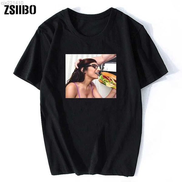 

mia khalifa t-shirt summer male short sleeve o-neck cotton tshirt hip hop tees harajuku streetwear black homme hvbd, Black;brown