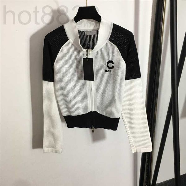 

women's sweaters designer women short knits with letters embroidery girls milan runway crop shirt high end custom long sleeve stretch, White;black