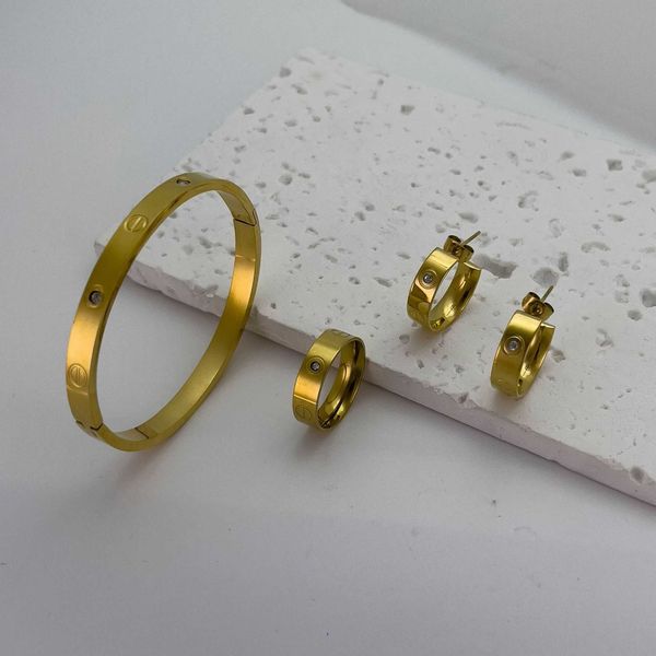 

original designer titanium steel clasp ten diamond clasp home titanium steel bracelet non fading classic non fading jewelry ring earring bra, Black