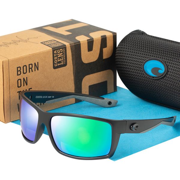 

costa polarized sunglasses men reefton brand design driving fishing sun glasses square glasses for men uv400 mirror shades eyewear, White;black