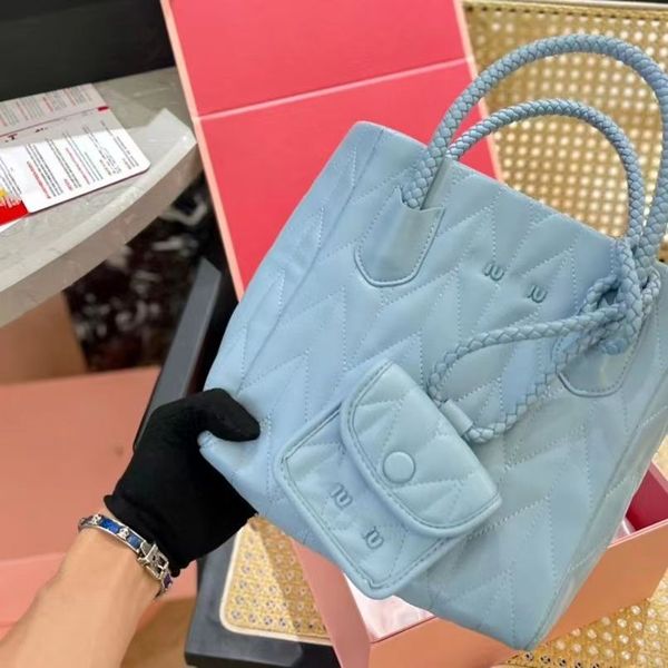 

new women's rhombic handbag tote bag with coin purse woven handle designer bag fashion shopping shopping beach play millet bag