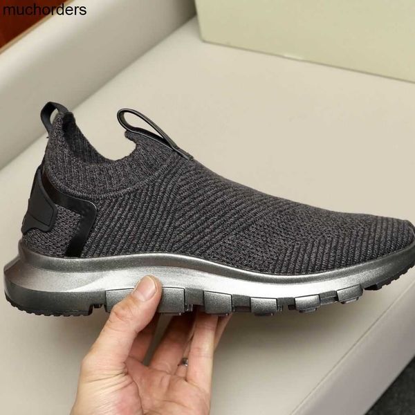 

zzegna zegna new wool knitting 2.0 slip on sports casual shoes men synchronous black gray