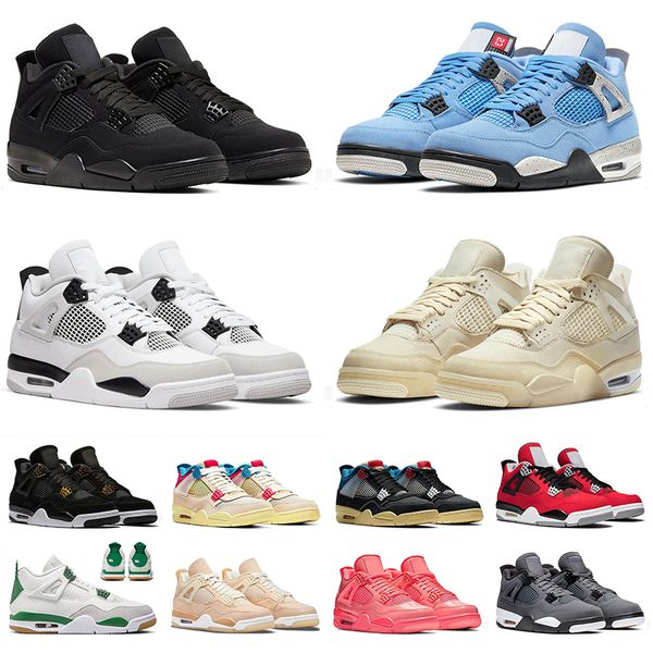 

4s jumpman 4 basketball shoes black cat university blue military black sail black canvas guava ice noir toro punch cool grey bravo men women