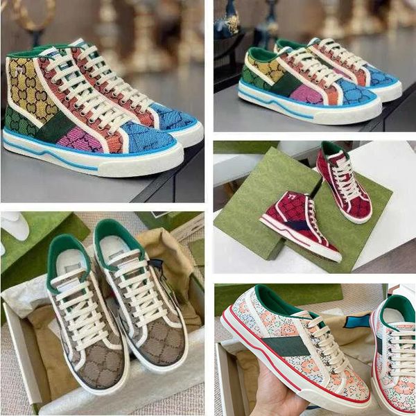 

tennis 1977 canvas running shoes luxurys designers womens shoe green and red web stripe rubber sole stretch cotton low mens sneakers