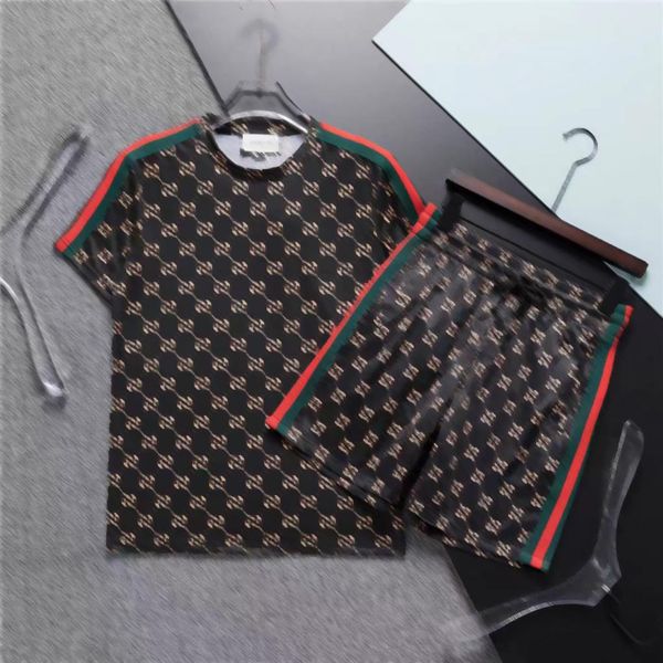 

men's t-shirt, short sleeved shorts, casual set, summer 2023 new designer sportswear, high-end fashion two-piece set, Gray