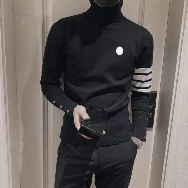 

mens sweaters embroidery letters designer man shirts high neck sweatshirts knits man sweater asian size s-3xl, White;black