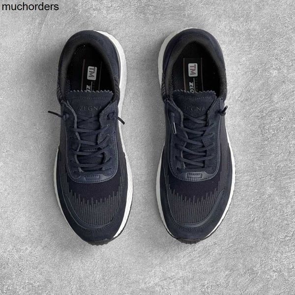 

zegna spring 2022 new men's shoes ultralight sports casual shoes popcorn light sole 2023, Black