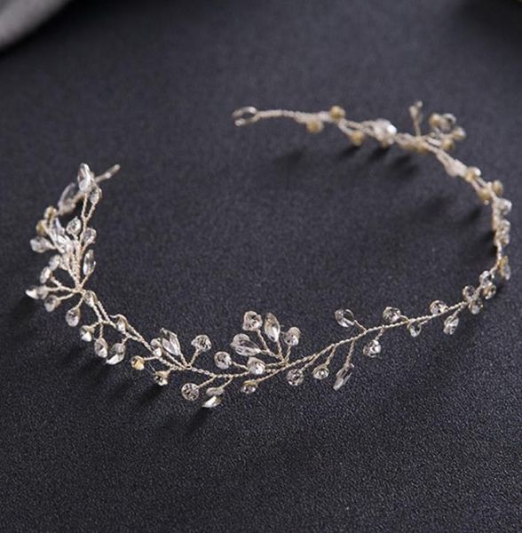 

luxury hair jewelry for women delicate crystal rhinestone headbands handmade bride tiaras romantic wedding hair accessories8743470, Slivery;golden
