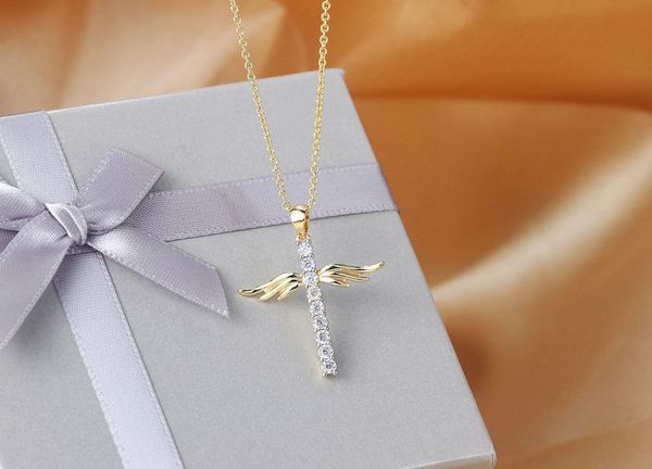 

new zircon gold full diamond cross pendant necklace012348381797, Silver