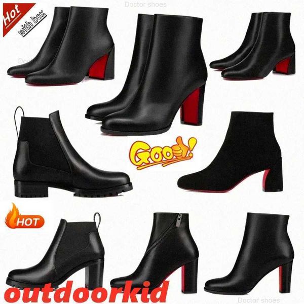 

red shoes bottoms popular trendy women short booties dress ankle boot heels boots luxury reds soles heel womens pumps turela p9ot#, Black