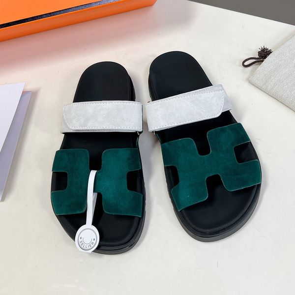 

luxury women flat sandals multi color classic patterns leisure indoor set of accessories slides designer resorts brand slippers ec4r, Black