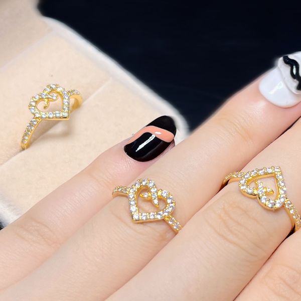 

new love wedding ring paved full cz stone gold silver color gift jewelry