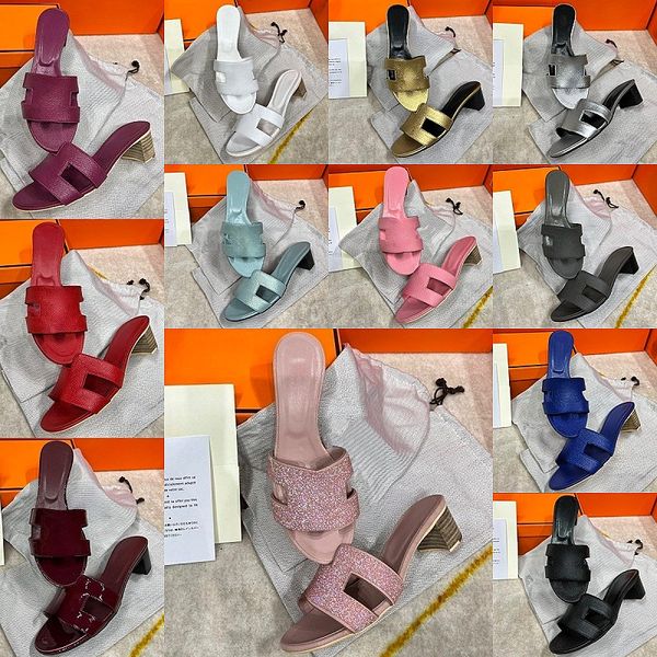 

leather orange slippers luxury designer sandals fashion women high heels outdoor comfort beach shoes new chunky heels casual shoes new summe, Black