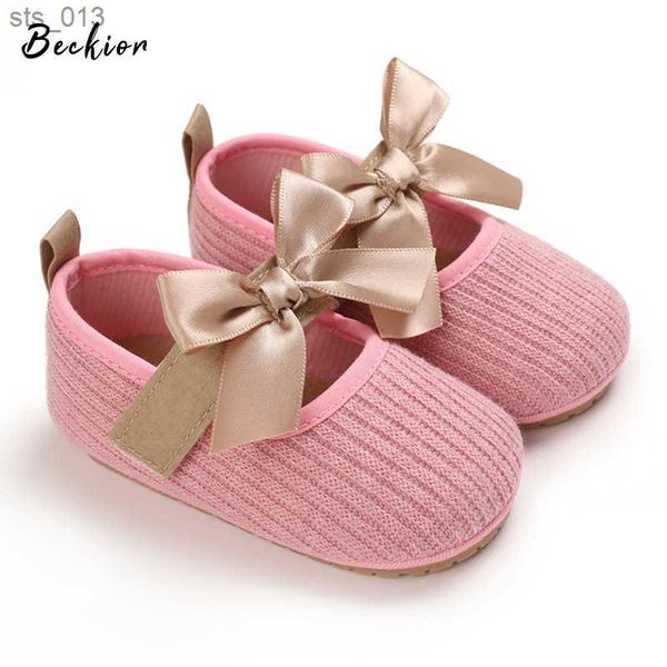 

beckior baby infant girls princess flat shoes newborn toddler knot bow solid first walker non-slip prewalker shoes l230518