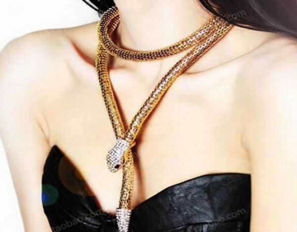 

2019 fashion collier femme jewelry full rhinestone austria accessories gold silver crystal longpendant necklace nj-1409042434, Golden;silver