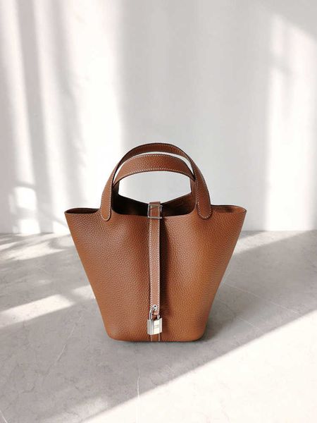 

wholesale designer h ormes totes handbags dermikaka small vegetable basket womens bag genuine leather bucket litchi pattern tc cowhide handm