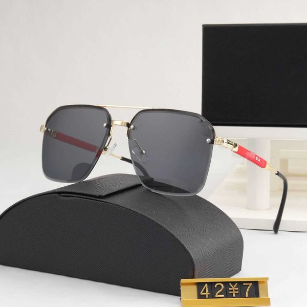 

men sunglasses women luxury designer fashion new metal frameless trimmed p home style classic with original box, White;black