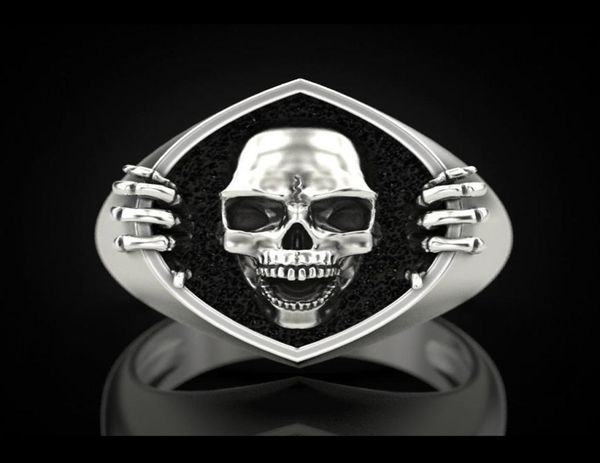 

vintage silver plated skull skeleton ring simple design creative rings for men women punk gothic party jewelry gift f5244715826