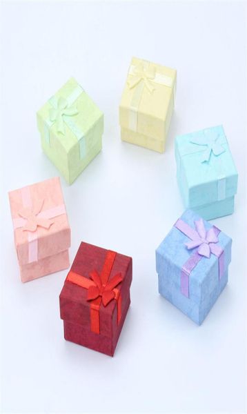 

48pcs lot favor bag whole multi colors jewelry box ring box earrings box 443 packing gift box 5499739, Black;white