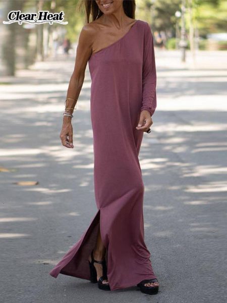 

basic casual dresse solid loose sloping shoulder dress female single sleeve dresses summer birthday party streetwear vestidos 230625, Black;gray