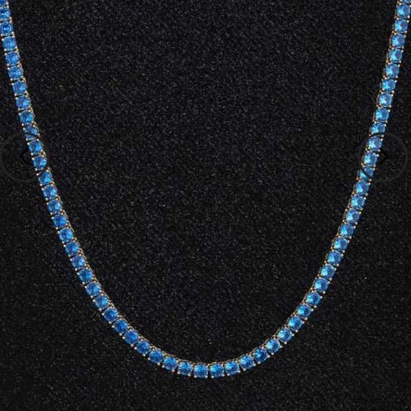 

wholesale price 925 sliver blue color 3-5mm wide spinel gemstone tennis necklaces jewelry, Silver