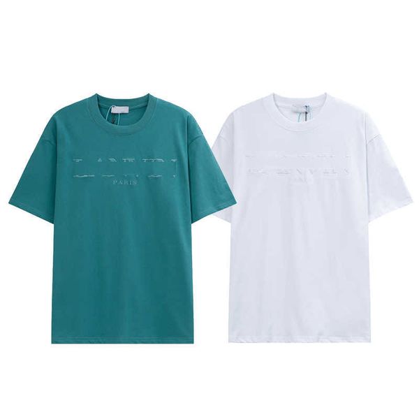 

men t-shirts lanvins designer tshirts women high street cotton tees casual shirts luxurys brand crew neck shorts sleeve clothes 2023 summer, White;black