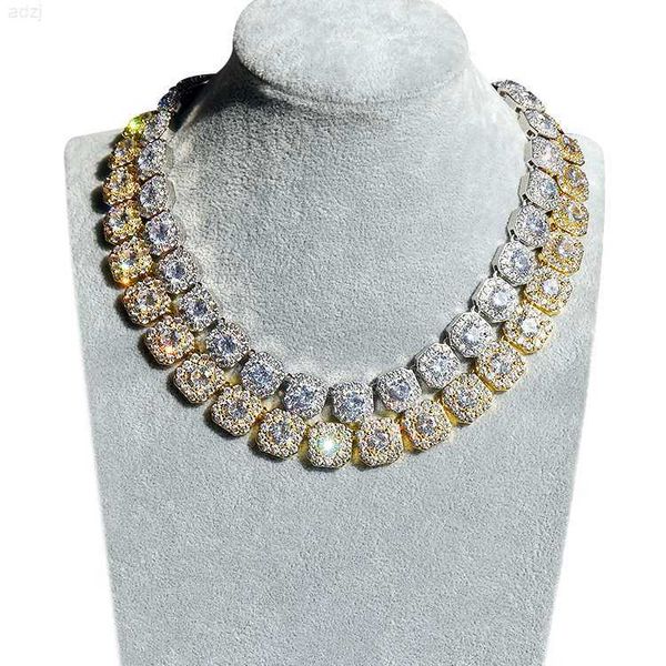 

hip hop 3a cz iced out custom tennis vvs diamond chain moissanite necklace, Silver