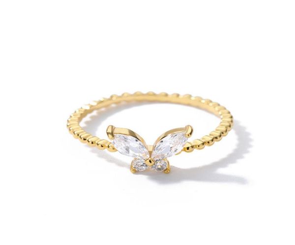 

2021 classic crystal butterfly open ring woman finger accessories fashion korean jewelry wedding party unusual rings5571935, Silver