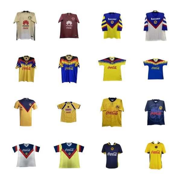 

unam retro soccer jerseys club america liga mx football shirts mexico r.sambueza p.aguilar o.peralta c.dominguez matheus 94 95 98 05 06 s.ca, Black;yellow