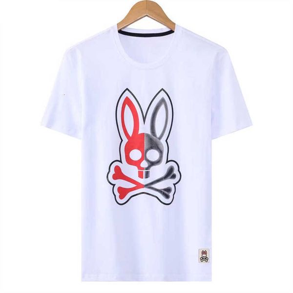 

psychos shirts 23 new fashion bunnys brand cartoon t shirt skull rabbit print embroidered t-shirt men's casual cotton tees versatile ky, White;black