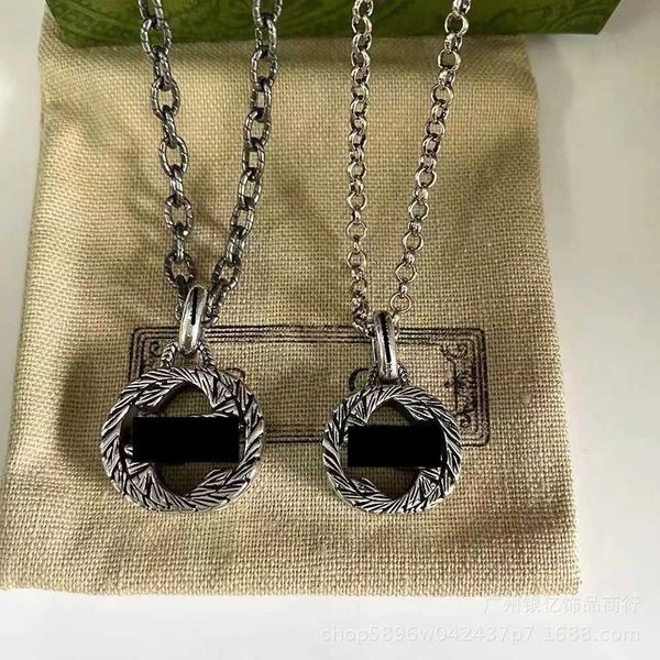 

copper silver plated antique carved pattern pendant size men women same fried dough twists necklace fashionable and versatile