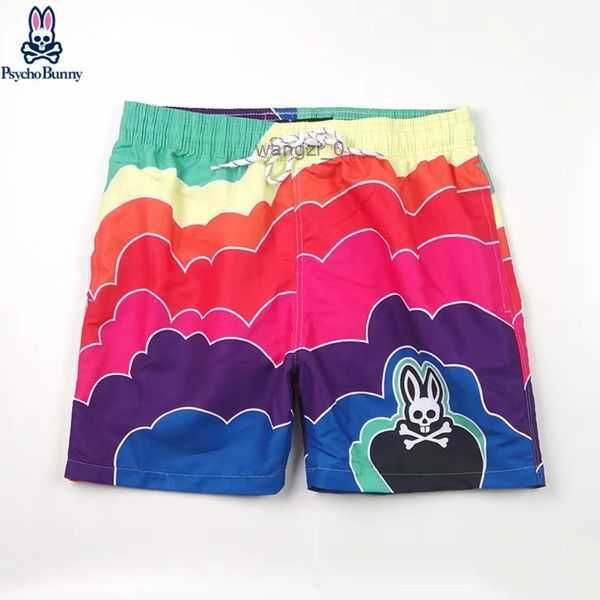 

psycho bunny designer shorts mens fashion beach pants skull rabbit luxury brand surfing sports quick dried european style rhude size s-xl 1, White;black