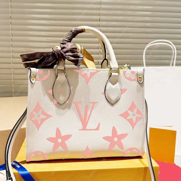

original handbag totes onthego bag with a/b fabric luxury 1 to 1 quality flowers designer tote mommy bag and women designers shoulder handba