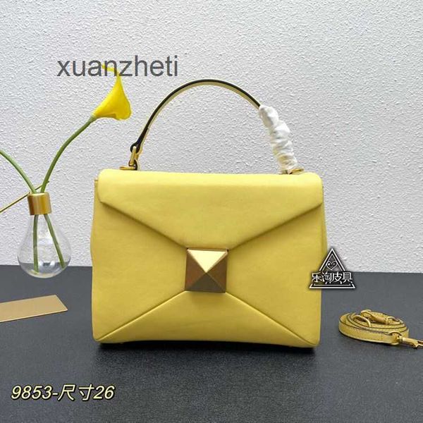 

designer women beauty bags luxury handbag bag light valenti handbag leather rivet geometric splice shoulder crossbody women's bag n8t3