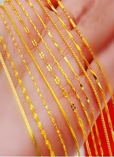 

18 gold plated necklace 24k euro vietnamese sand gold chain whole short paragraph plated true color gold chain clavicle chain1715888, Silver