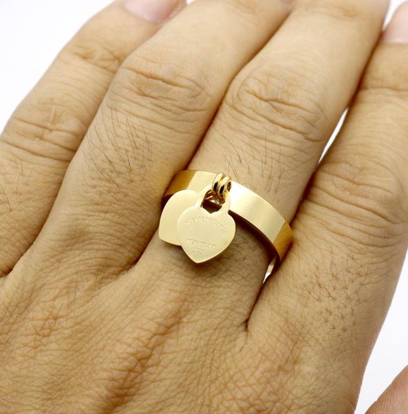 

stainless steel 18k gold plated heart ring famous brand jewerly ring love cuff ring for woman man couple gift5820593, Silver