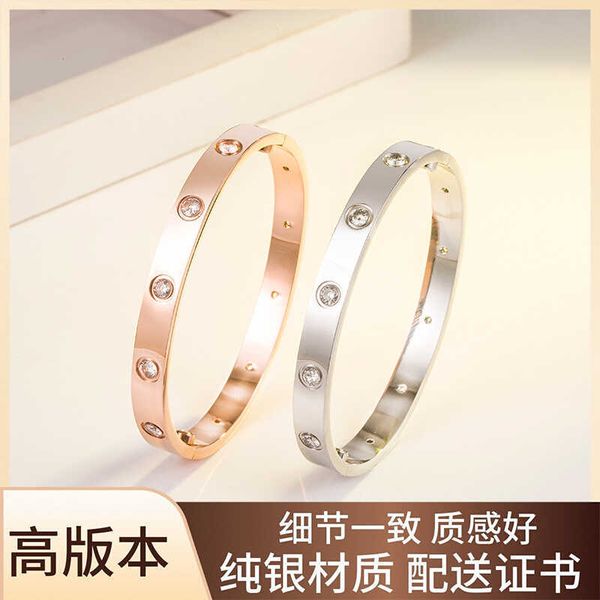 

designer bracelet female 18k rose gold sterling silver couple net red light luxury exquisite ins minor colorless girlfriend, Black