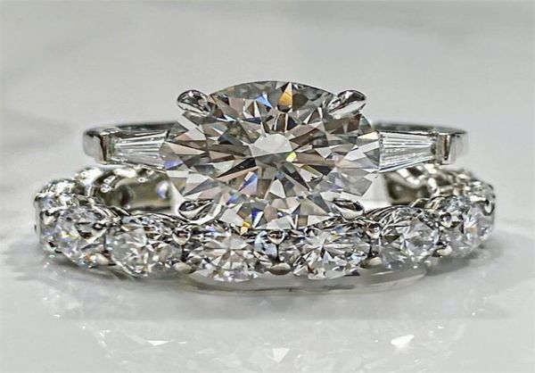 

victoria luxury jewelry 925 sterling silver couple rings round cut large white z cz diamond gemstones women wedding bridal rin4947007, Slivery;golden